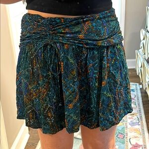 Free People Women's Saturday Sun Ruched Mini Skirt Dark Green